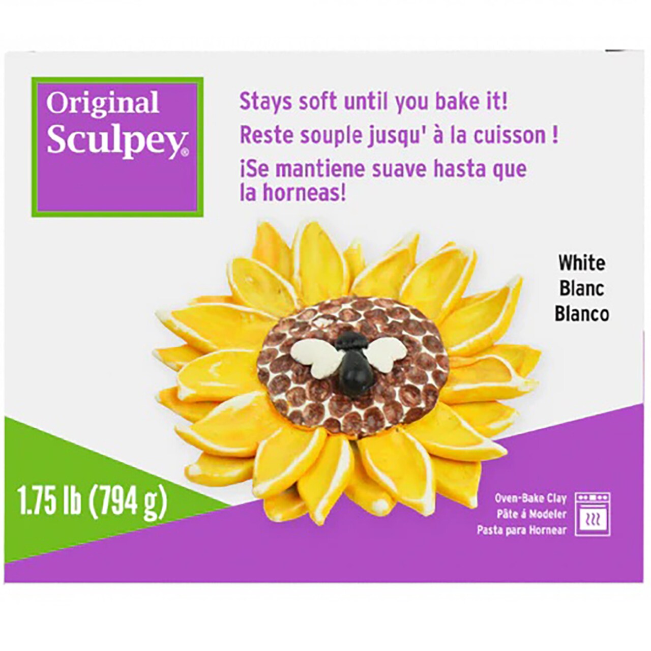Sculpey: Original Sculpey Clay: White - 1.75 lb - Polymer Oven Bake Clay, Non-Toxic, Sculpting, Bake-Sand-Paint, Adults & Kids, Art & Craft Supplies